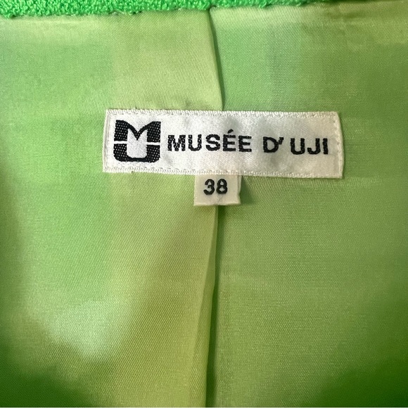 Musee D'Uji Womens Vintage Style Green Coat Size 38 Lime Green - Picture 9 of 14